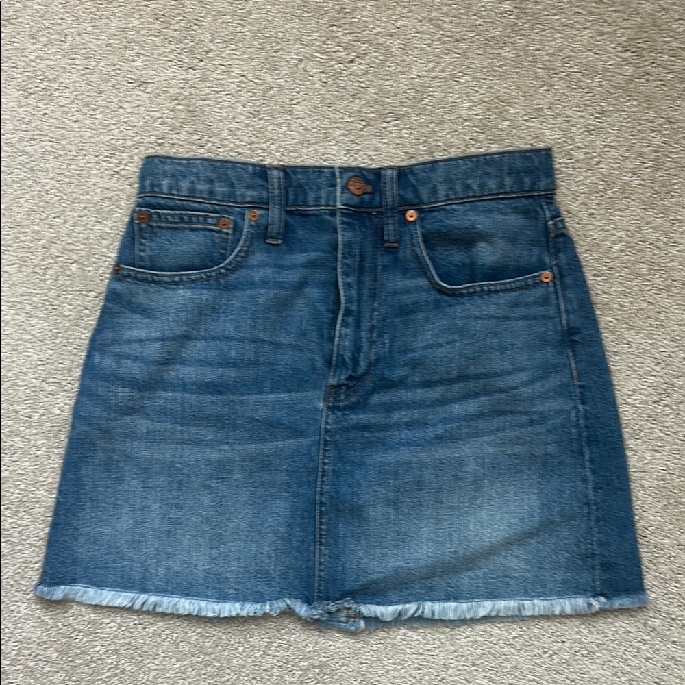 Madewell Blue A-Line Mini Skirt